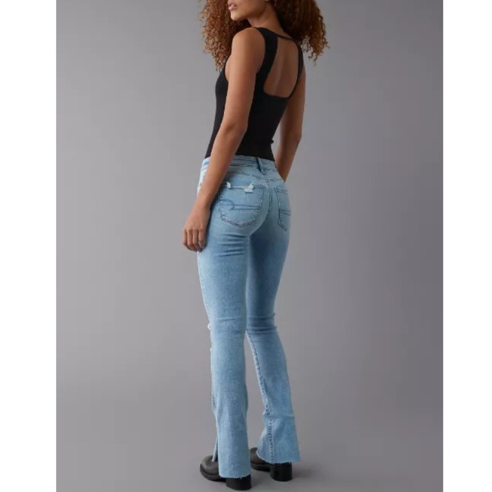 American Eagle Horizon Next Level High-Waist Ripped Skinny Kick Jeans Size 6Long